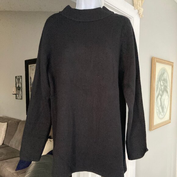 Apt 9 Black Funnel Neck Super Soft Pullover Sweater Large - Picture 6 of 8